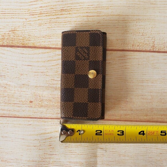 Authentic Louis Vuitton Damier Ebene 4 Key Holder Brown Unisex Designer Luxury - Picture 14 of 16